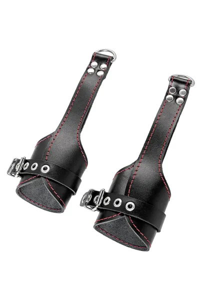 Pecado BDSM gimbal, mekan  sa crvenim šavovima, koža, crna