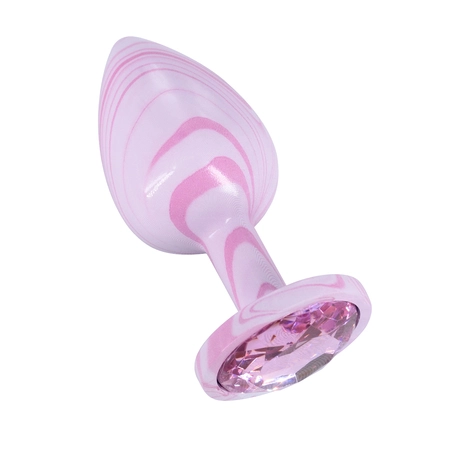 Emajlirani aluminijumski Analni čep sa svetlo ružičastim kristalom