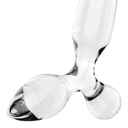 Markdovn! Satisfier Triple Cristal 2 stakleni dildo, proziran