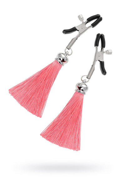 Pecado BDSM kopče za bradavice, štipaljke, sa svilenim resicama, metal, roze