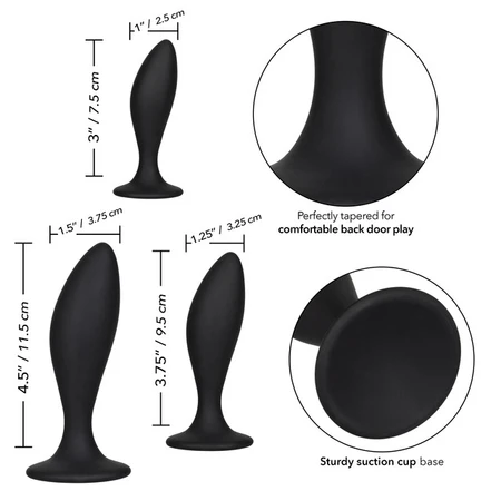 Silicone Curve anal kit set od tri čep
