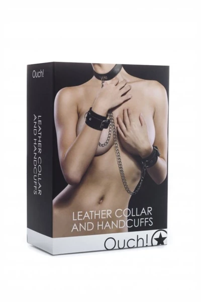 Ogrlica sa lisicama (okovi, fixatori) Leather Collar and Handcuffs