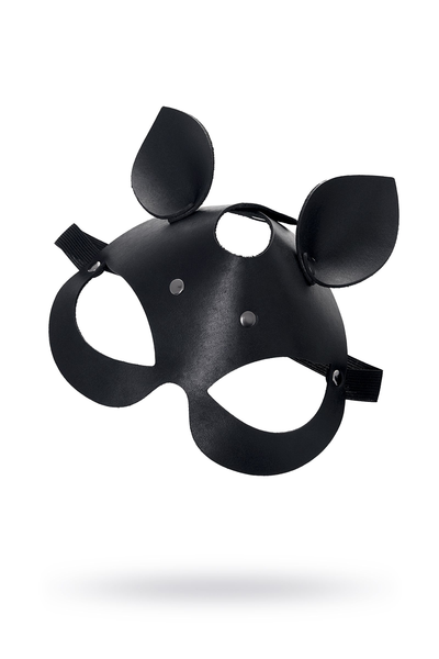 Pecado BDSM Maska, sa mačjim ušima, prirodna koža, crna