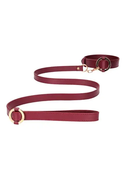 Ogrlica sa povodcem ouch ouch! - Collar With Leash - Burgundy