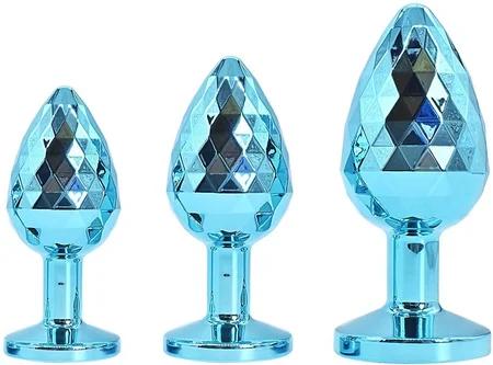 Plavi aluminijumski texturni Analni čep Medium