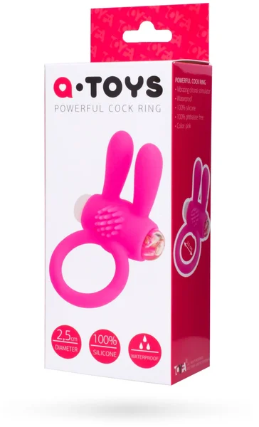 Эrekcionnoe prsten na penis TOYFA A-Igračke Rabbi, silikonski, roze, Ø 2,5 cm