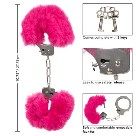 Ultra Fluffi Furri cuffs-Pink metalne lisice sa veštačkim krznom