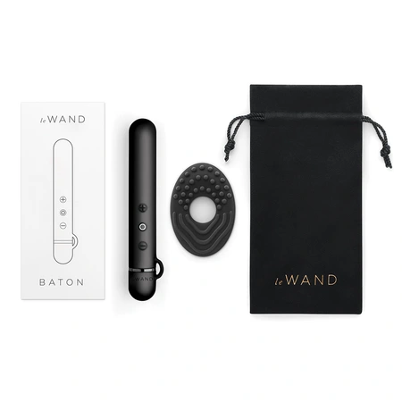 Le Vand Baton silikonski mini luxuzni vibrator tamni hrom