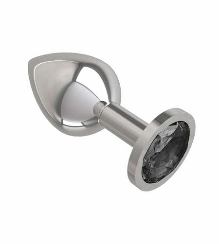 Srebrna analna čaura sa crnim kristalom je srednja