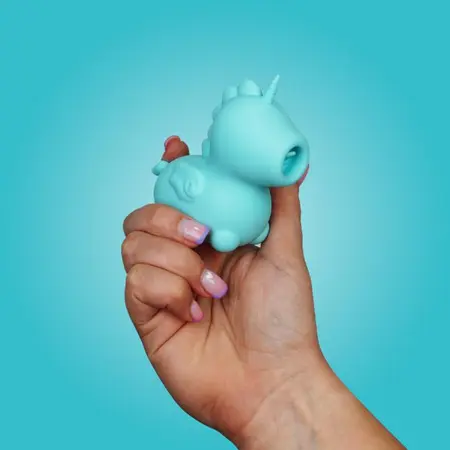 Vibracioni masažer Unihorn-Mount'n Peak sa stimulacijom uvule, svetlo plava