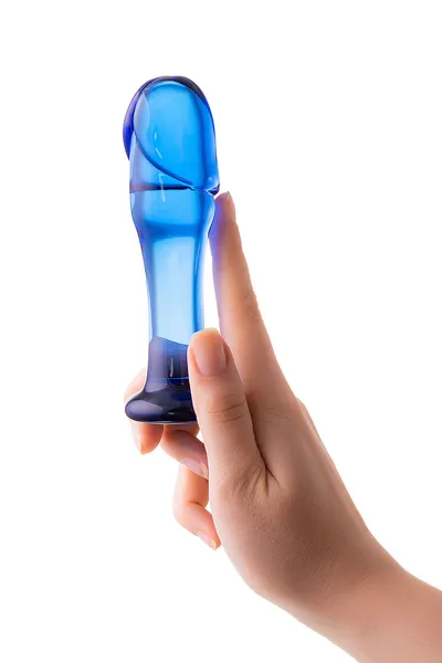 Analni dildo Sekus Glass, staklo, plava, 13 cm