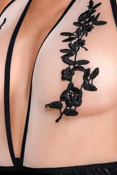 Glossi Kiara Bodi od Vetlook materijala, crno, s