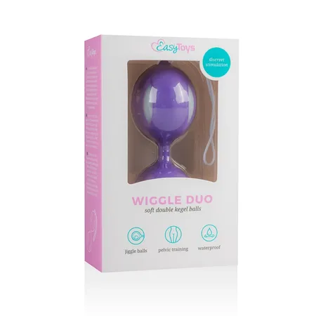 Ljubičaste sa belim umetcima Viggle Duo Kegel Ball za vežbanje