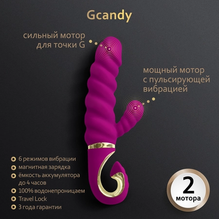 Zapanjujući vibrator Gvibe Gcandi-slatka malina, 18 cm ljubičasta