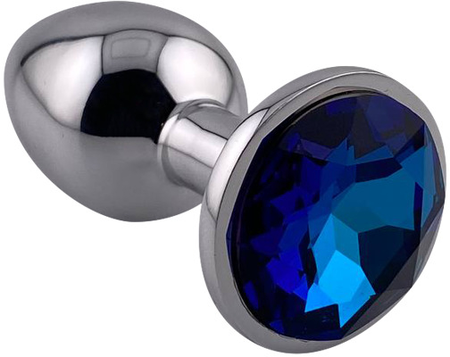 Aluminijumski Analni čep sa tamno plavim kristalom Small