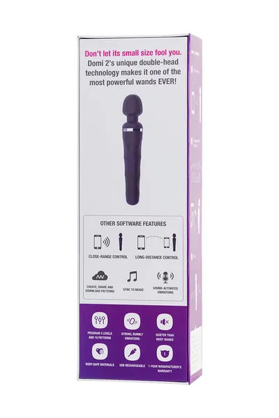 Lovense Domi 2 vibracioni masažer, silikon, Crna, 23,3 cm