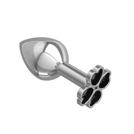 Srednja analna čaura Srebrna detelina sa crnim kristalom