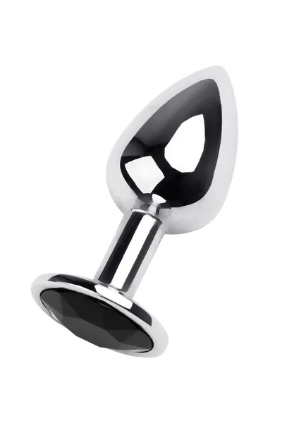 Analna čaura Metal bi TOIFA, metal, srebro, sa crnim kristalom, 7 cm, Ø 2,8 cm, 50 g