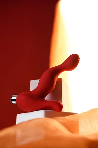 Vibracioni stimulator prostate Todo bi Toifa proban, silikon, crvena, 12,5 cm