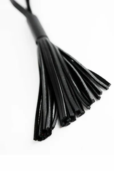 Privezak za ključeve od crne kože sa crnom drškom - 18 cm.