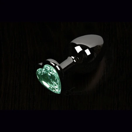 Analni čep je veliki sa kristalom u obliku srca, grafit-slane stvari, 8,5 cm