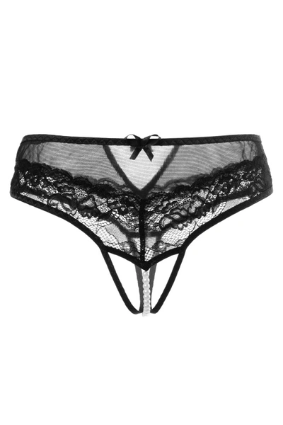 Erotske gaćice sa bisernim koncem Erolanta Joan, Crna (42-44)