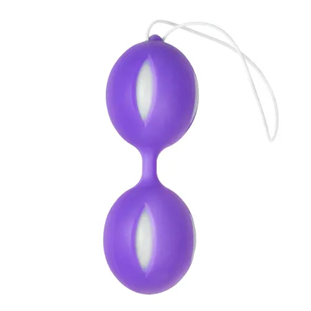Ljubičaste sa belim umetcima Viggle Duo Kegel Ball za vežbanje