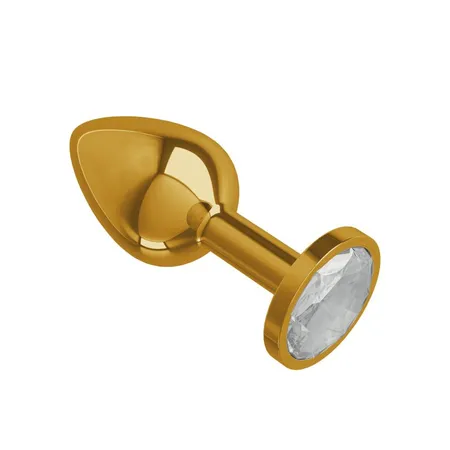 Zlatna analna čaura sa prozirnim kristalom mala