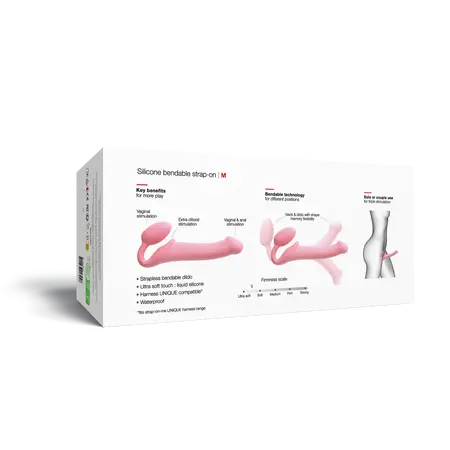 Flexibilni strapon Strap-on-me Semi-Realiste, roze, M