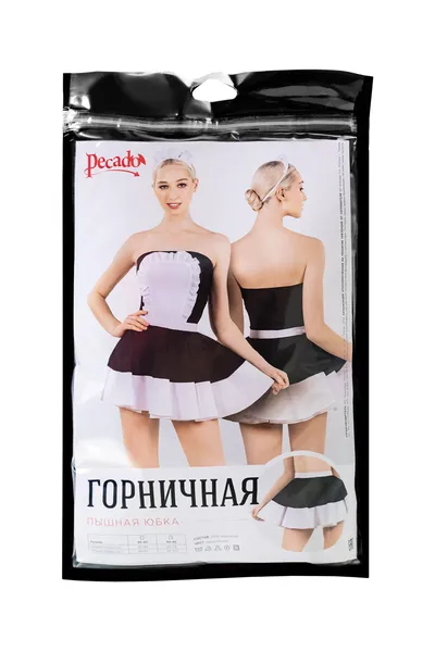 Donji deo kostima sluškinja, Pecado BDSM, suknja, crno-belo, 44-46