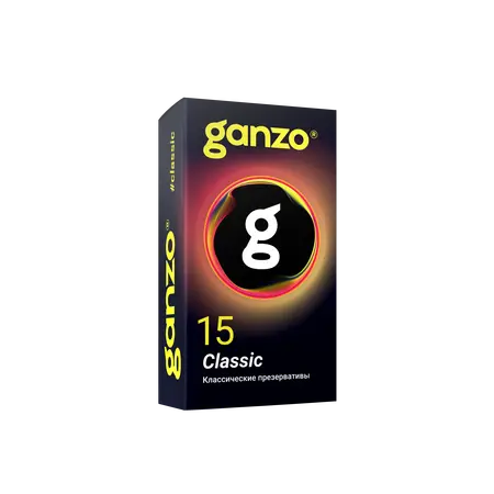 Ganzo Classic kondomi, klasični, latex, 18 cm, 15 kom
