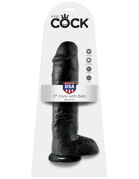 Dildo na usisnoj čaši 11 Cock with Balls crni King Cock