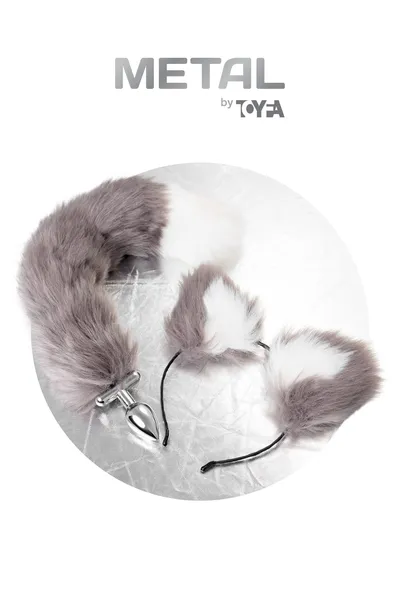 Analna čaura sa repom i ušima Metal bi Toifa, metal, Srebrna, 44,4 cm