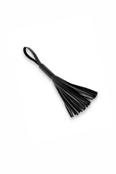 Privezak za ključeve od crne kože sa crnom drškom - 18 cm.