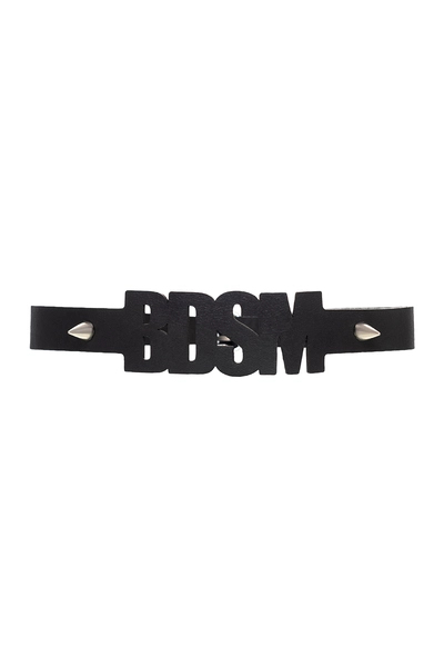 Choker Pecado BDSM, sa šiljcima, koža, crna