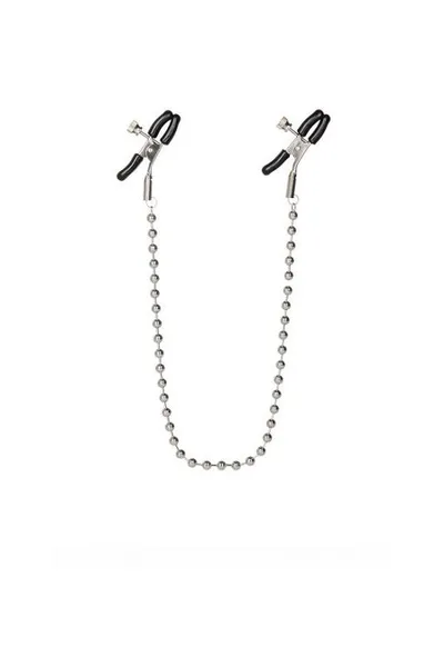 Kopče za štipaljke (nakit) za bradavice sa lancem Silver Beaded Nipple Clamps