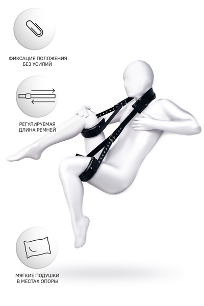 Stropa fixiruющaя Anonymo, PU koža, crna, 145 cm