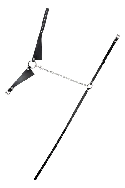 Portupea Choker-ogrlica Pecado BDSM, sa povodcem i karabinom u obliku prstena, koža, crna