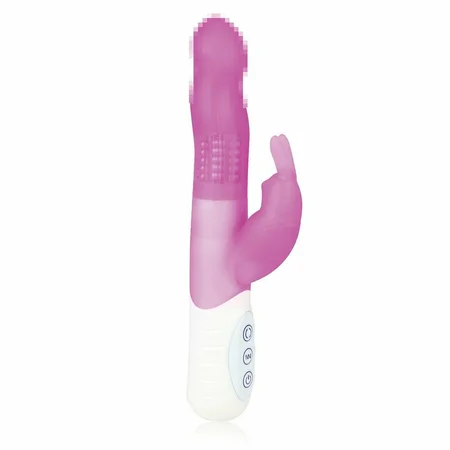 Hi-tech Vibrator sa slim Rabbit masažnim kuglicama Pink