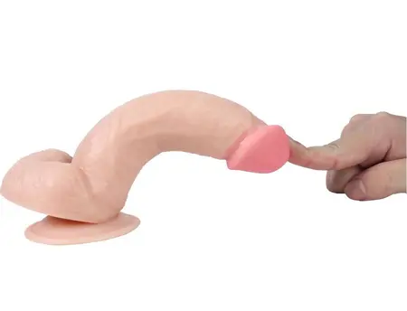 Real realistični dildo sa skrotumom na usisnoj čaši, PVC, 14k4 cm.