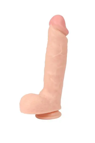 Real realistični dildo sa skrotumom na usisnoj čaši, PVC, 24k5 cm.