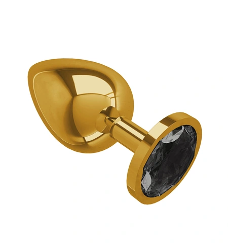 Zlatna analna čaura sa crnim kristalom velika