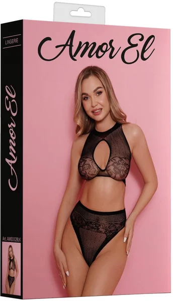 Visoki set prsluka i gaćica (Crna)