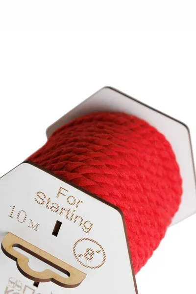 Pamučno crveno uže za šibari na beloj zavojnici, 10 m.