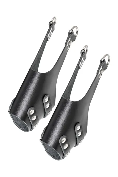 Vešalica Pecado BDSM, gruba sa ušicama, koža, crna