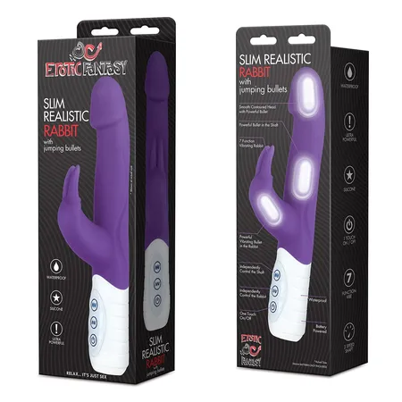 Mini haitek Vibrator sa 3 motora Slim Realistic Rabbit ljubičasta