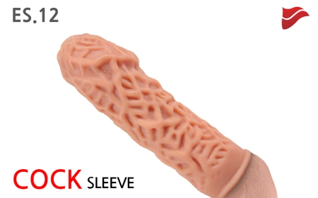 Dodatak za falus sa reljefnim naborima veličina M, Cock Sleeves ES.012