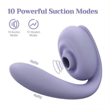 Lila vakuumski stimulator klitorisa i G-tačke og Flov Bean Vibrator