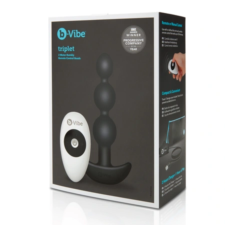 Analne premium perle sa 2 motora B-Vibe triplet Anal Beads Black