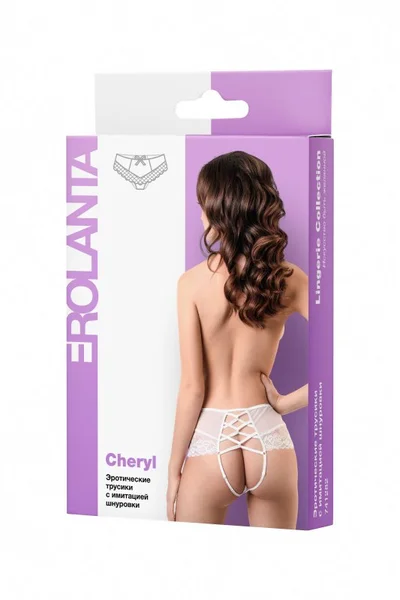 Erotske gaćice sa imitacijom čipke Erolanta Cheril, bele (42-44)